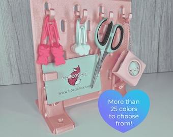 Desk Buddy (petit modèle) pour Ikea Skadis, ensemble de panneaux suspendus, organiseur de bureau, panneau perforé, accessoires de bureau colorés