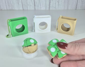 Zorble Toad Vert Pocket Popper, jouet anti-stress, porte-clés, compagnon de poche pour TDAH, soulage le stress et l'anxiété, compatible ASMR, style Super Mario