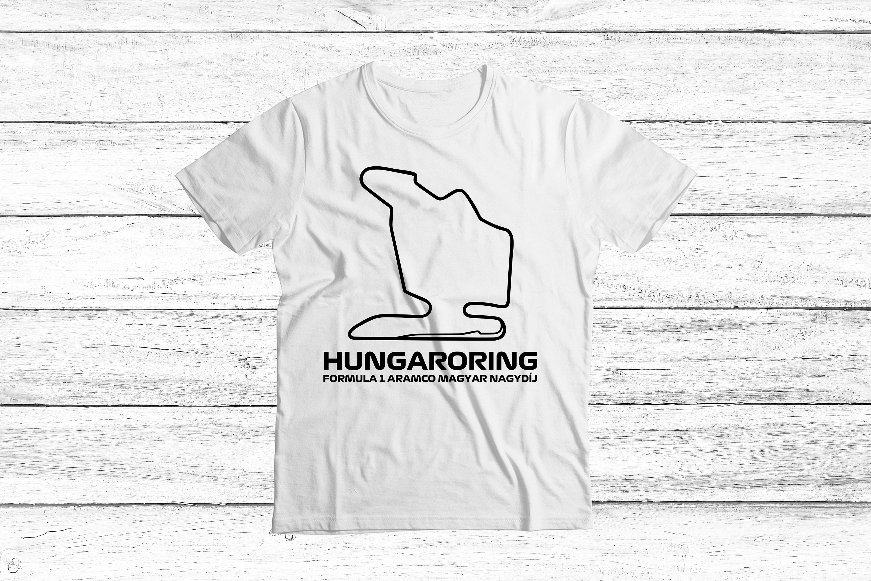 Vector cutting file F1 Grand Prix circuit - Hungaroring, Hungary - including circuit name. For cutting plotter; SVG, Studio3, PNG and JPG files.