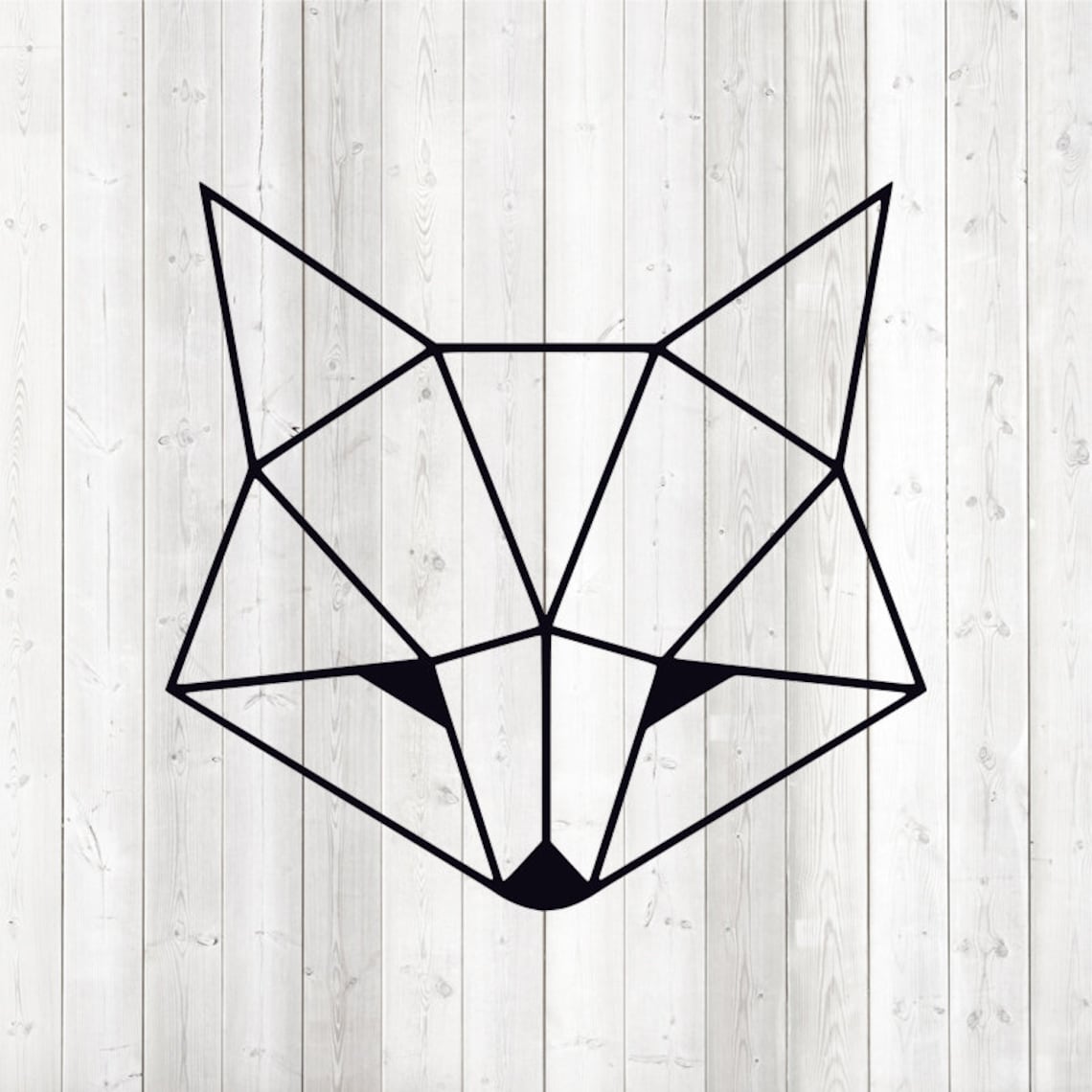 Geometrische vos kop vorm in lijnen. Vector snijbestand voor - Etsy