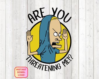 « Tu me menaces ?! » – Personnage de la série télévisée culte des années 90. Fichier de découpe vectoriel pour Silhouette Cameo et Cricut ; formats SVG, Studio3 et PNG.