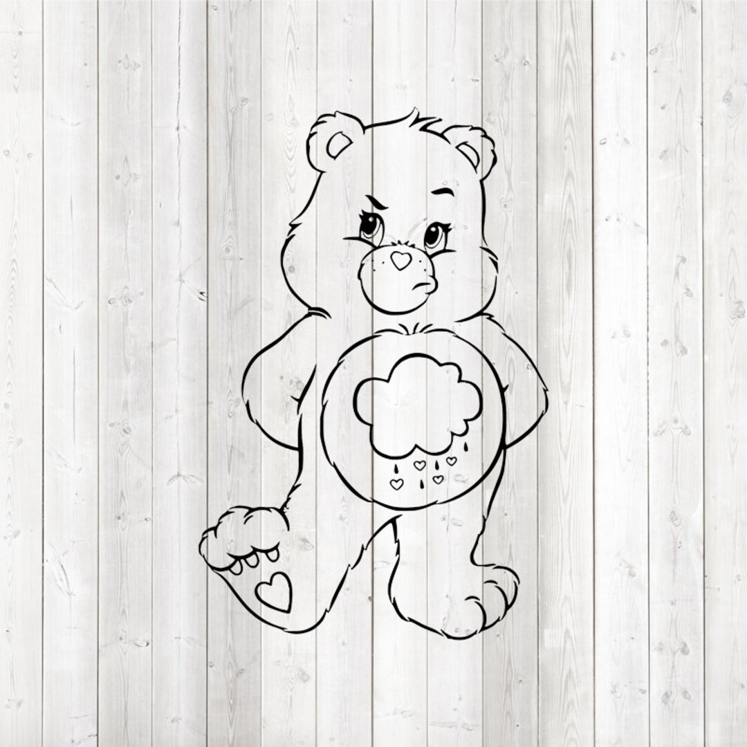 Cute Care Bear Rain Cloud on the Belly. Vector Cutting File for