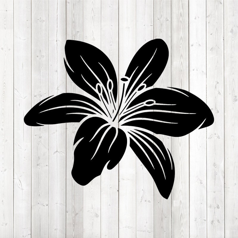 Large stylized lily. Vector cutting file for Silhouette Cameo | Etsy