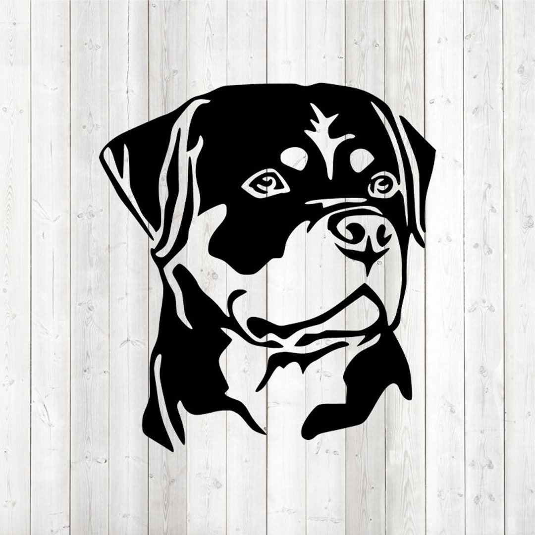 Rottweiler Head. Vector Cutting File for Silhouette Cameo and Cricut