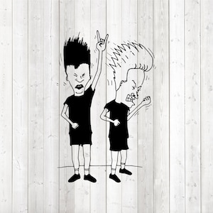 Die Gesichter der großen Fernsehserien der 90er Jahre; Headbangen. Vektor-Schneidedatei für Silhouette Cameo und Cricut; SVG, Studio3, PNG + EPS.