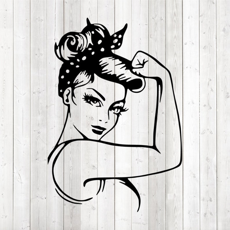 Download Power woman with muscles. Vector cutting file for ...