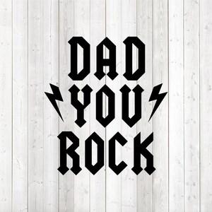 Vatertagszitat „Papa, du rockst“; Papa, Papa, Heavy Metal. Vektor-Schneidedatei für Silhouette Cameo und Cricut; SVG, Studio3, PNG + EPS.