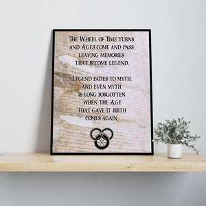 Poster with the famous text from the Wheel of Time series; Robert Jordan; Wheel of Time; book quote