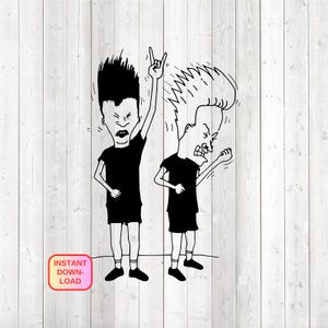 Die Gesichter der legendären 90er-Jahre-Fernsehserien; Headbanging. Vektorgrafik für Silhouette Cameo und Cricut; SVG, Studio3, PNG + EPS.