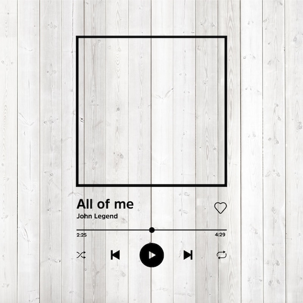 Spotify frame; muziek speler. Format om zelf een versie te maken. Snijbestand voor Silhouette Cameo en Cricut; SVG, Studio3, PNG + EPS.