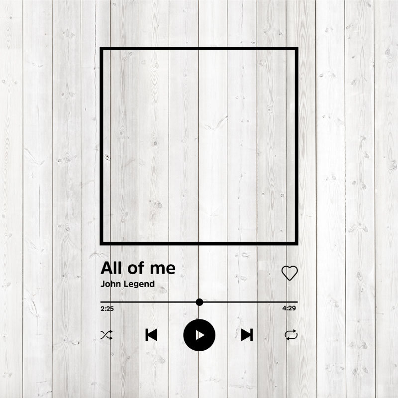 Spotify frame; music player. Format to make your own version. Cutting file for Silhouette Cameo and Cricut; SVG, Studio3, PNG + EPS.