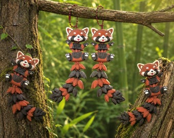 Baby red panda, fidget, pendant, keychain, magnet, cute present