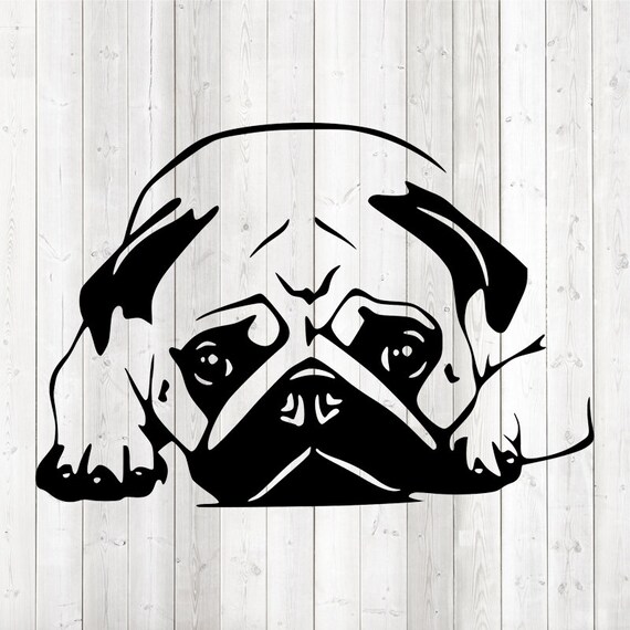 Download Art Collectibles Clip Art Eps Png Begging Studio3 Sitting With Crooked Head Vector Cutting File For Silhouette Cameo And Cricut Svg Cute Pug