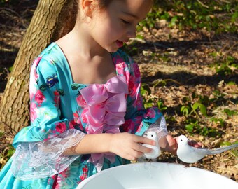 Floral Princess Dress - Princess Dress up Costume - 18th Century Ballgown - Girl's Gift Idea- Size 4 Years