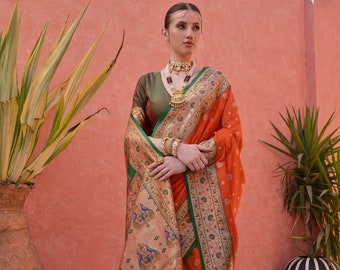 Zari Woven Paithani Saree: Feel Like Pure Silk Wedding Saree