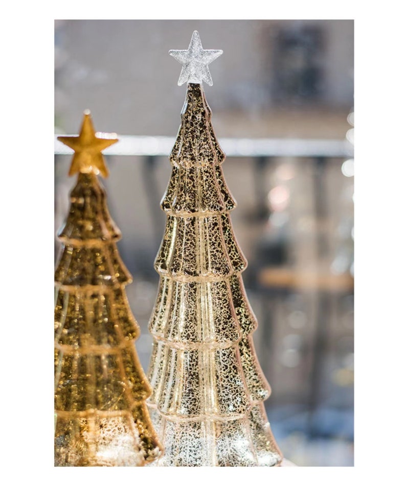 Vintage Glass Christmas Tree Holiday Decor Glowing Glass Etsy