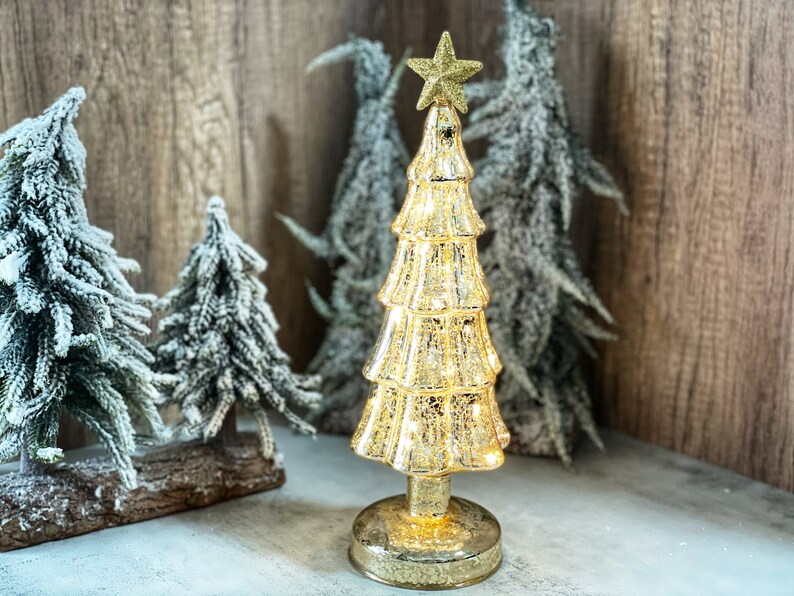 Vintage Glass Christmas Tree Holiday Decor Glowing Glass Etsy