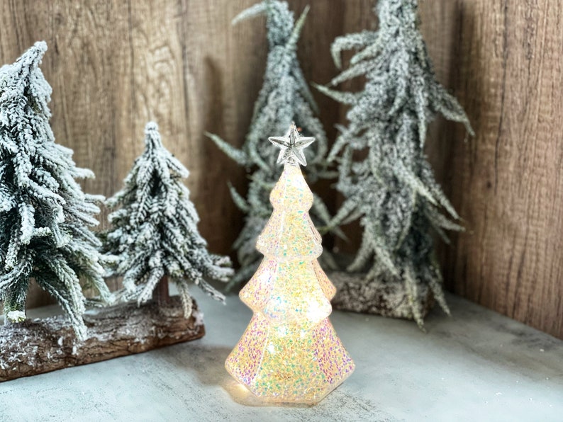 Vintage Glass Christmas Tree Holiday Decor Glowing Glass Etsy