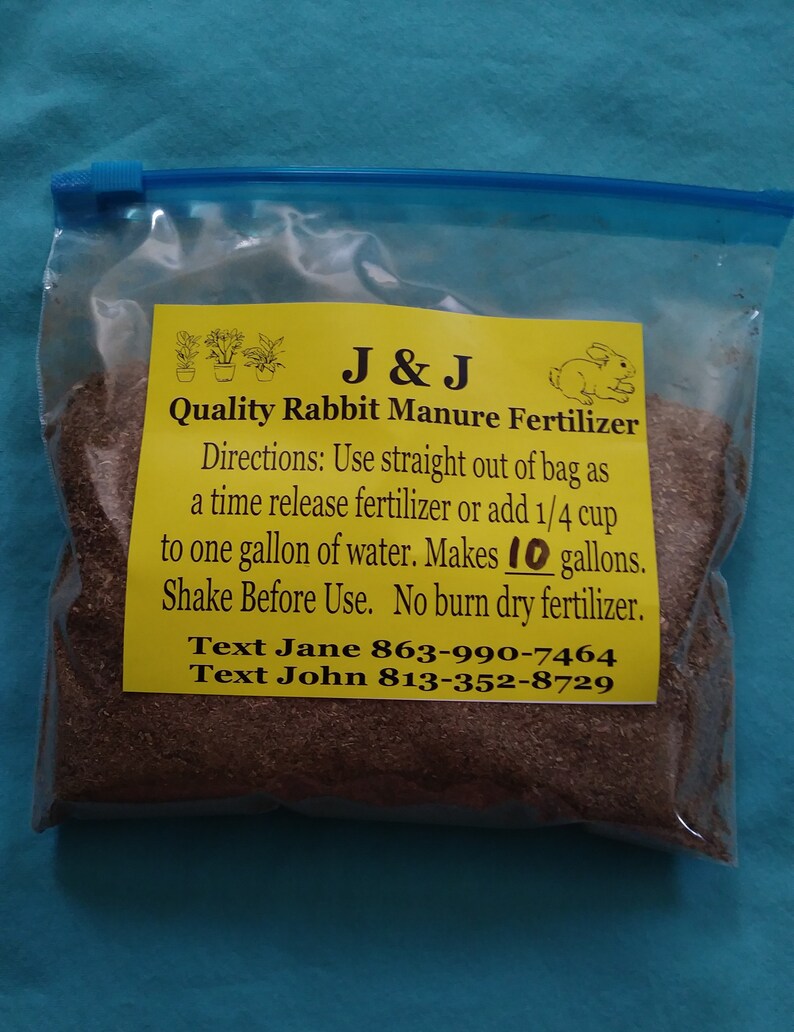 Quality Rabbit Manure Fertilizer Makes 10 Gallons of liquid Etsy