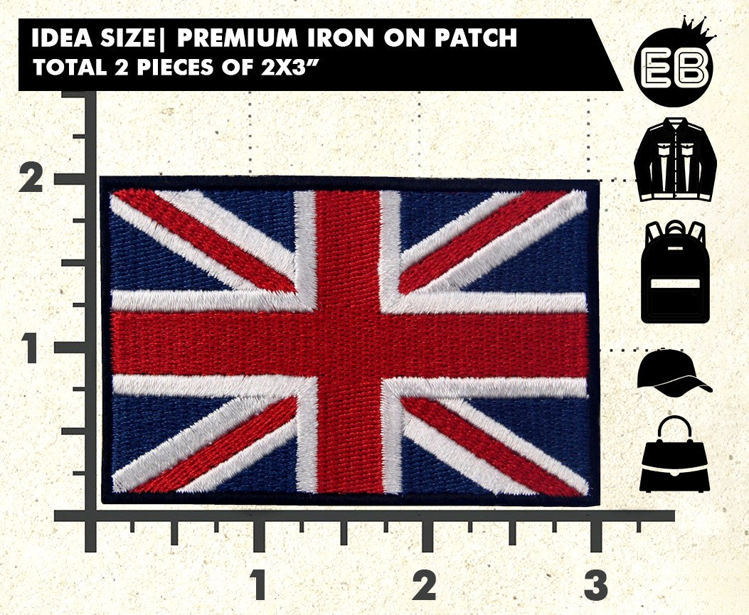 Union Jack and England disc flag Iron On Sew Embroidered Patch Badge
