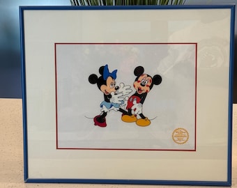 Walt Disney Mickey Mouse Minnie Mickeys Surprise Party Framed Serigraph