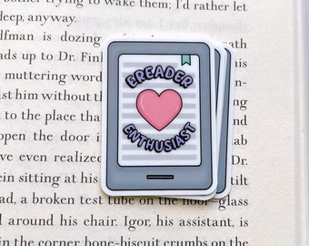 Mini Ereader Enthusiast Sticker | Bookish Stickers | Gifts for Readers | Coffee Lover | Book Obsessed Thick Durable Vinyl Sticker