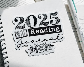 Pegatinas para diario de lectura 2025, pegatinas para bullet journal, pegatinas para bibliófilos, pegatinas para diarios de lectura, regalos para lectores, regalos literarios.