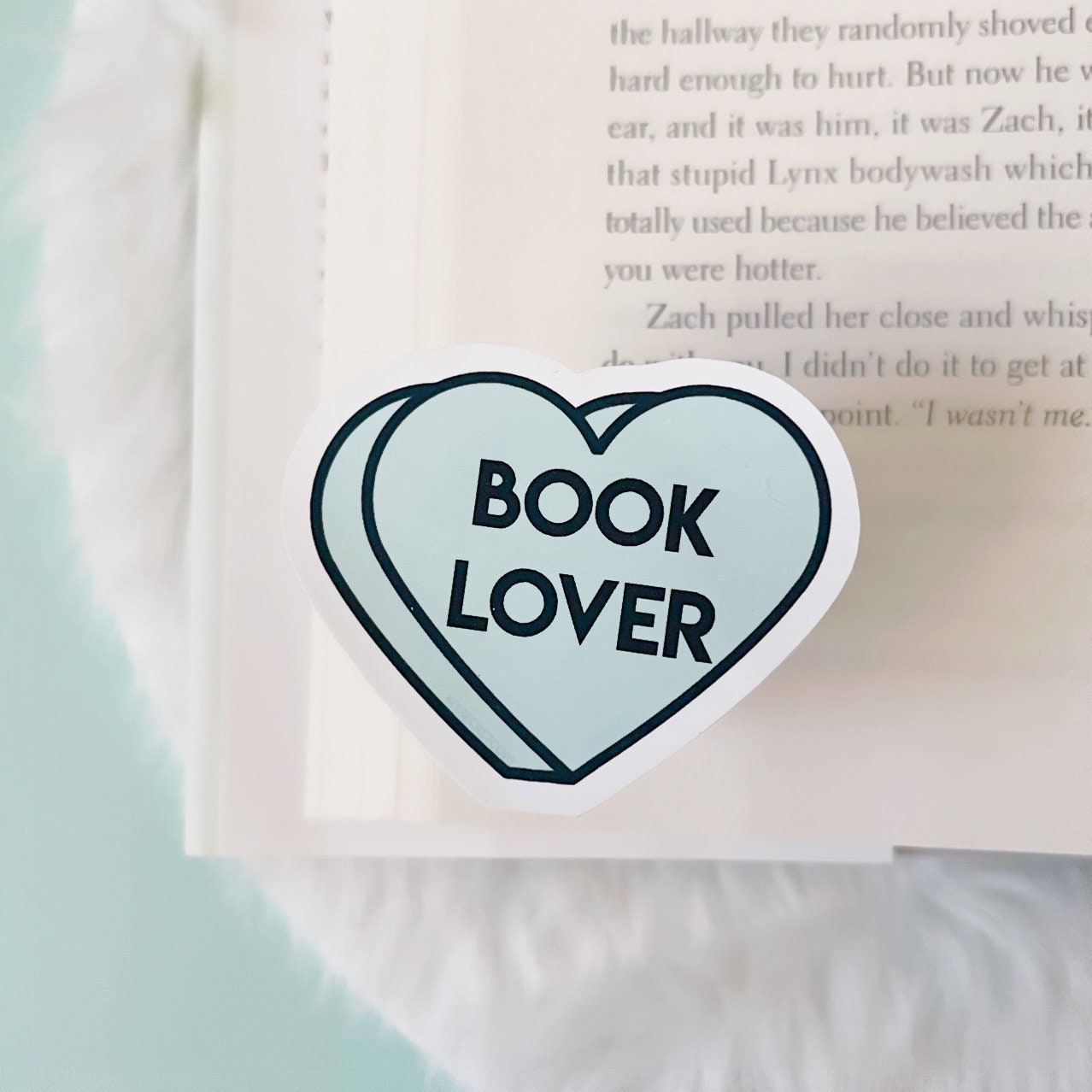 Candy Hearts Bookish Stickers Valentines Day Bookmarks | Etsy