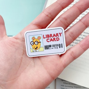 MINI bibliotheekkaart boekenclub sticker l boekenwurm sticker | Bibliofiele sticker | Boekenachtige stickers | Cadeaus voor lezers | Literair cadeau