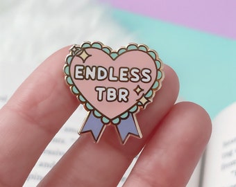 Bookish Enamel Pin | Endless TBR Pin | Gifts for Readers | Book Award | Book Obsessed | Bookworm Pin | Read Books Pin | Bibliophile Pin