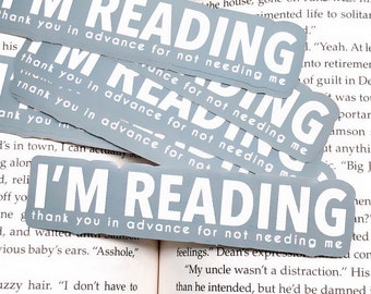 Social Distancing | Im Reading | Antisocial Sticker | Bookish Stickers | Gifts for Readers | Coffee Lover | Book Obsessed Vinyl Sticker