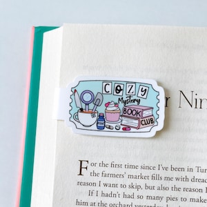 Cozy Mystery Book Club Magnetic Bookmark | Bibliophile Magnetic Bookmark | Cozies Reader Gifts | Bookworm Gifts | Cozy Books Bookmark