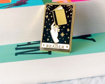 The Reader Tarot Card Enamel Pin | Bookish Enamel Pin | Gifts for Readers | Bookish Gifts | Romance Books | Booktok | Book Lover Gift