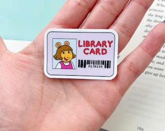 Mini carte de bibliothèque Little Sister Sticker club de lecture l Sticker rat de bibliothèque | Sticker bibliophile | Cadeaux pour les lecteurs | Cadeau littéraire