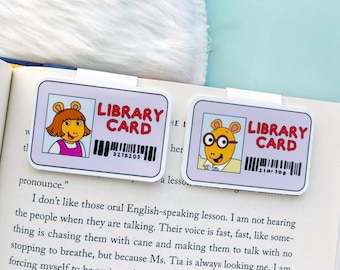 Brother and Sister Library Card Magnetic Bookmark Set | Bookish Gift | Book Club bookmark | gifts for Librarians | Magnetic Page Clip
