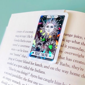 The Sun Tarot Card Holographic Magnetic Bookmark |  Bookish Book Club bookmark | Teacher Gifts | gifts for Librarians | Celestial Bookmark