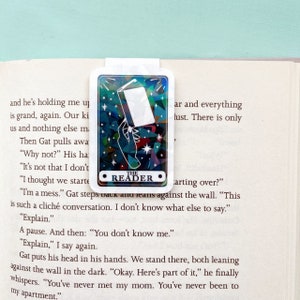 The Reader Tarot Card Holographic Magnetic Bookmark |  Bookish Book Club bookmark | gifts for Librarians | Celestial Bookmark