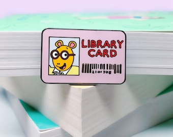 Library Card Pin | Bookworm Enamel Pin | Bookish Pin | Gifts for Readers | Gifts for Librarians