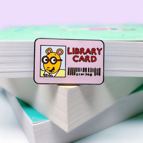 Library Card Pin | Bookworm Enamel Pin | Bookish Pin | Gifts for Readers | Gifts for Librarians