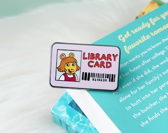 Little Sister Library Card Pin | Bookworm Enamel Pin | Bookish Pin | Gifts for Readers | Gifts for Librarians