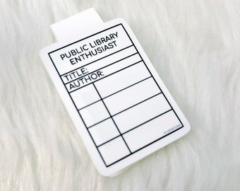 Public Library Enthusiast Magnetic Bookmark |  Bookish Gift | Book Club bookmark | Teacher Gifts | gifts for Librarians