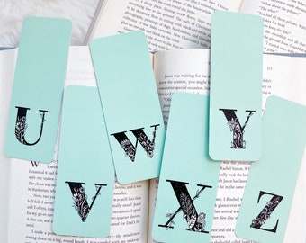 Initial U V W X Y Z Bookmark | Reader Bookmarks | Bookish Gift | Page Markers | Literary Gift  | Bookish Gift | Book Club bookmark