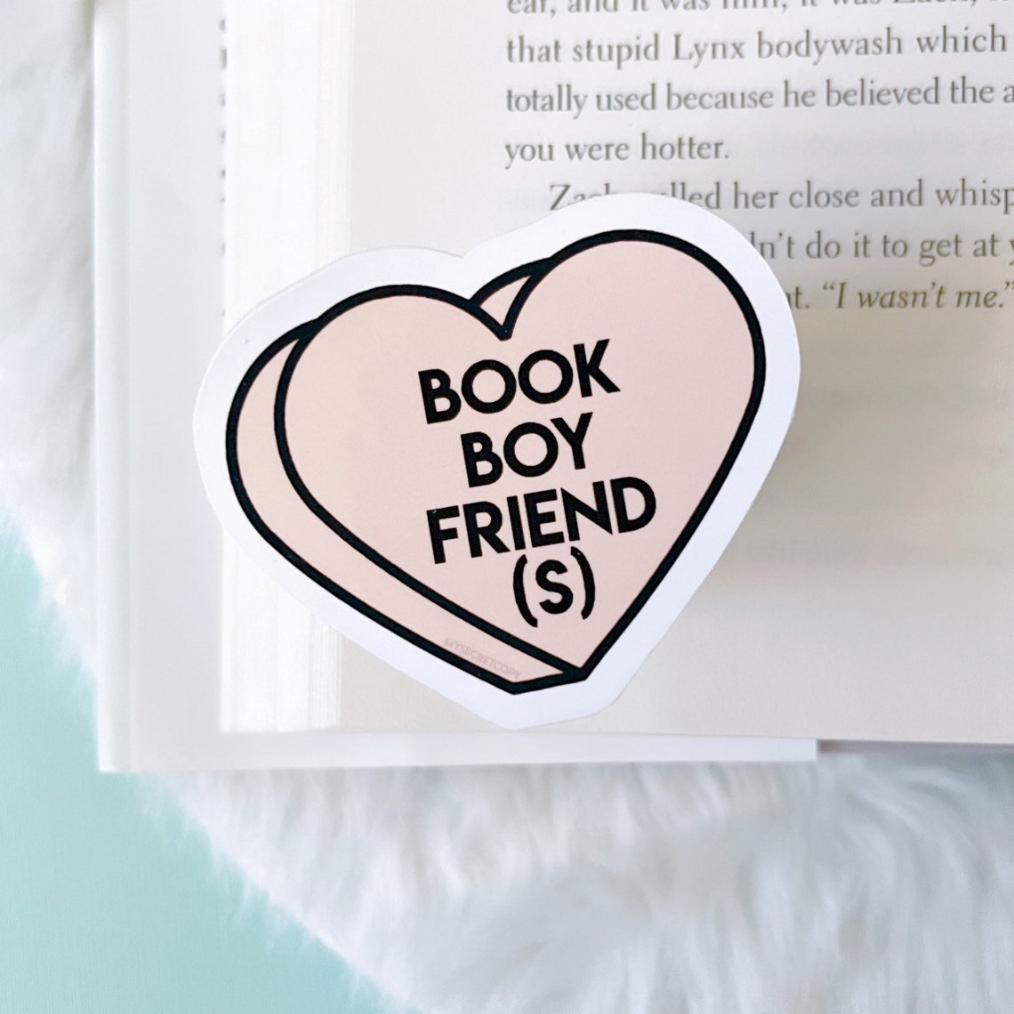 Candy Hearts Bookish Stickers Valentines Day Bookmarks | Etsy