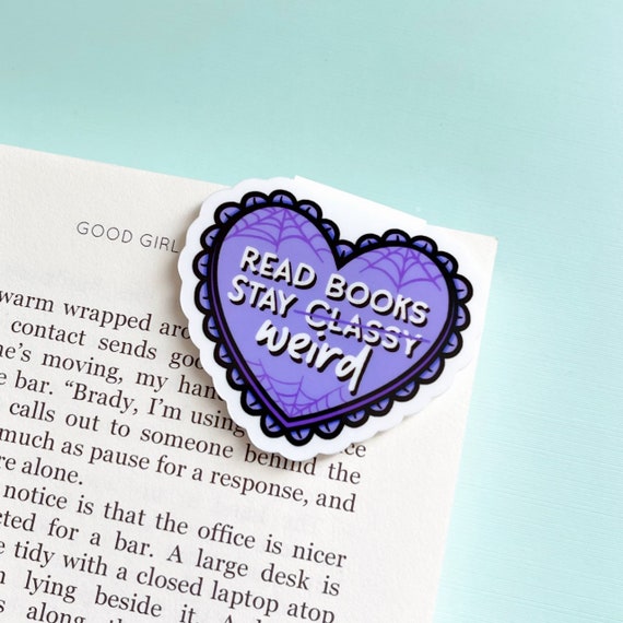 Purple Stay Weird Magnetic Bookmark | Romance Books Magnetic Bookmark | Bibliophile Magnetic Bookmark | Gift for Readers | Spicy Books
