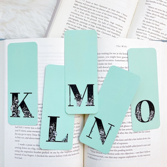 Initial K L M N O Bookmark | Reader Bookmarks | Bookish Gift | Page Markers | Literary Gift  | Bookish Gift | Book Club bookmark