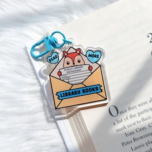 Read More Library Books Keychain | Librarian Lanyard | Book Nerd Key Ring | Bookish Keychain | Gifts for Book Lover Reader