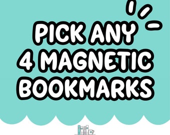 Magnetic Bookmark Bundle Deal | Library Card Magnetic Bookmark | Bookish Gift | Book Club bookmark | gifts for Librarians | Book Gifts