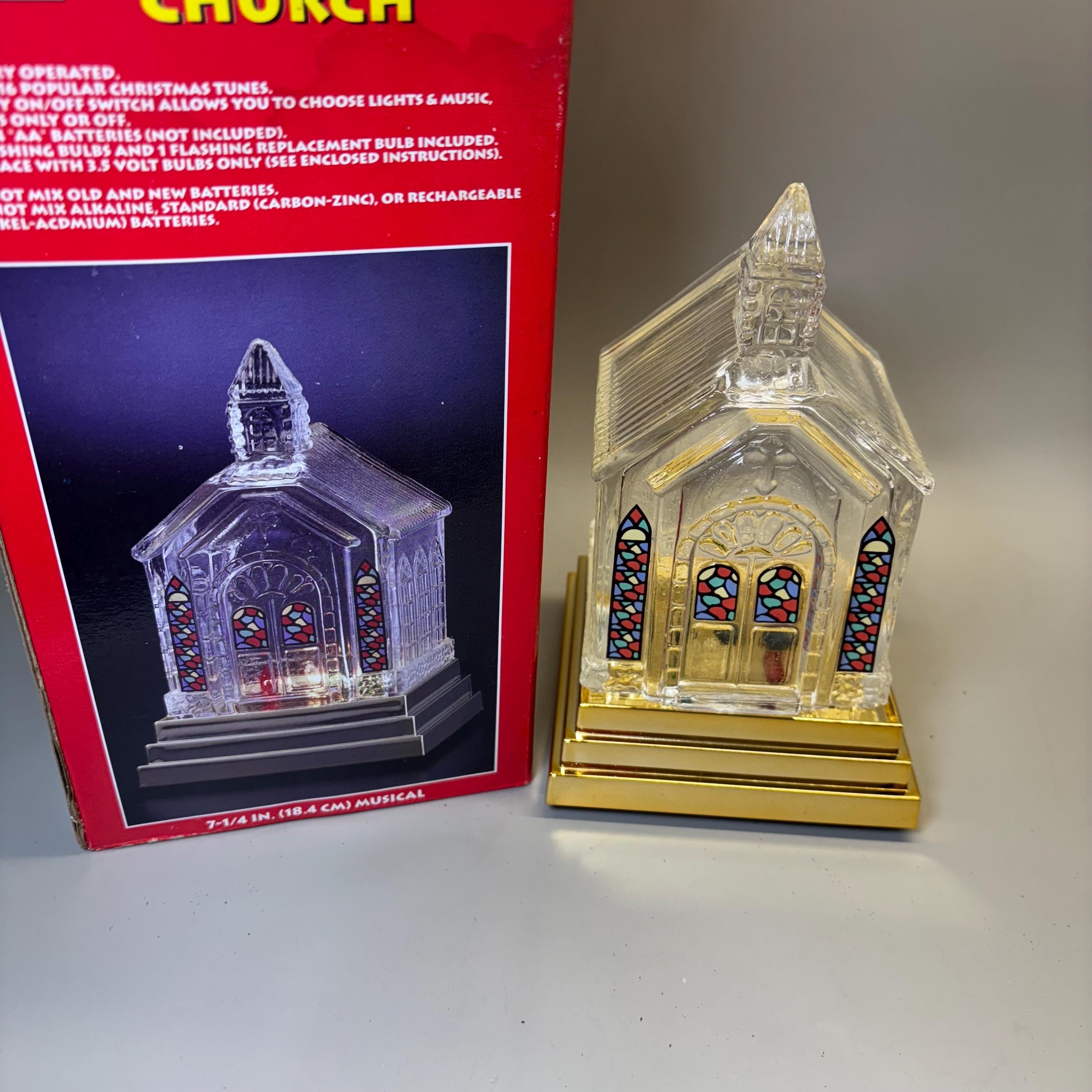 Vintage Plastic Light up Church - Etsy