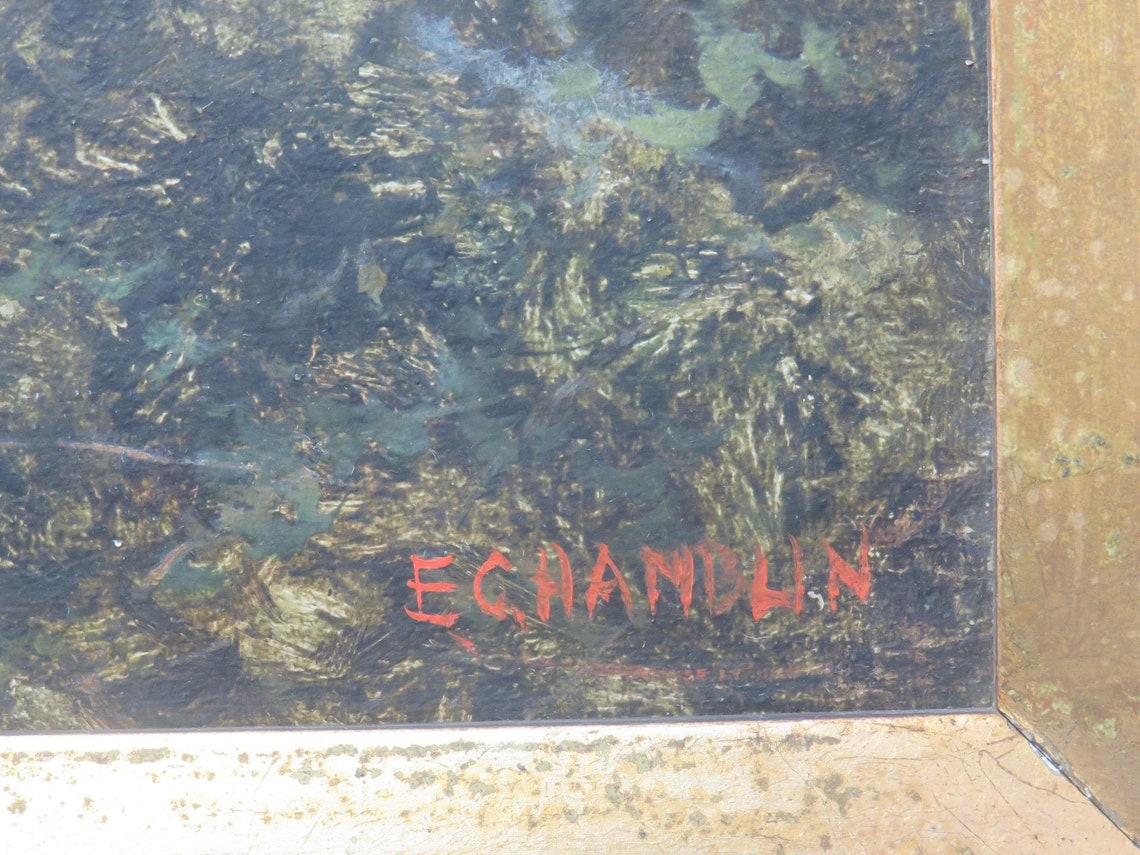 Antique Edwardian Oil Landscape Painting Daniel Sherrin EC | Etsy