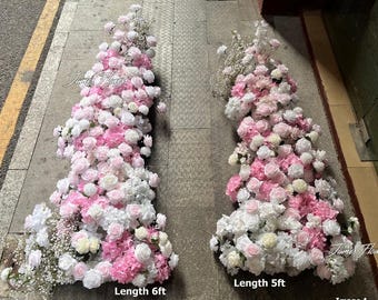 Arche de mariage artificielle fleur rose blanche, arrangements floraux de cérémonie, décoration de douche nuptiale